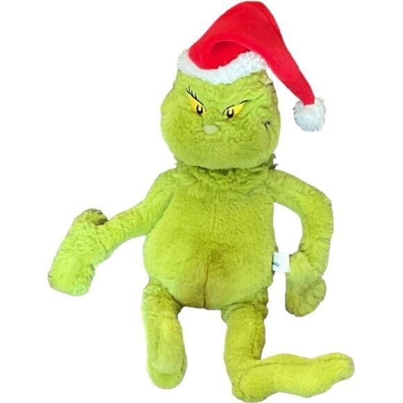 2018 Dr Seuss The Grinch Red Christmas Santa Hat Stuffed Animal Plush - Picture 1 of 7